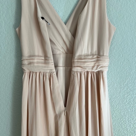 Blush Surplice Bridesmaid Maxi Dress Gown S NWOT - Picture 8 of 10